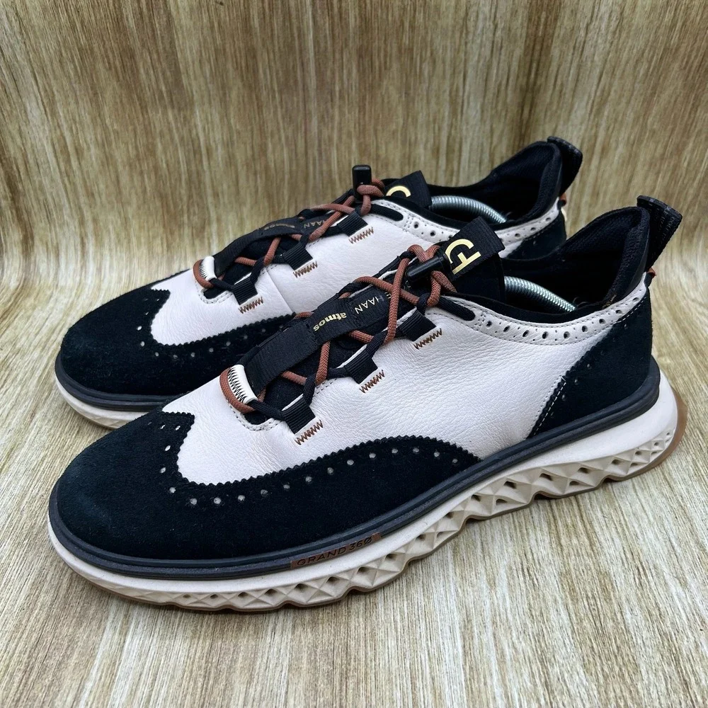 Cole Haan x Atmos 5.Zerogrand Wingtip Oxford Men's 12 Black Ivory Sneaker C37160